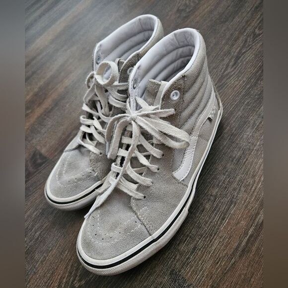 VANS "SKATE" Sk8-Hi With Popcush Insole Grey/White Skateboarding Shoes Sz 6.5 - Picture 1 of 11